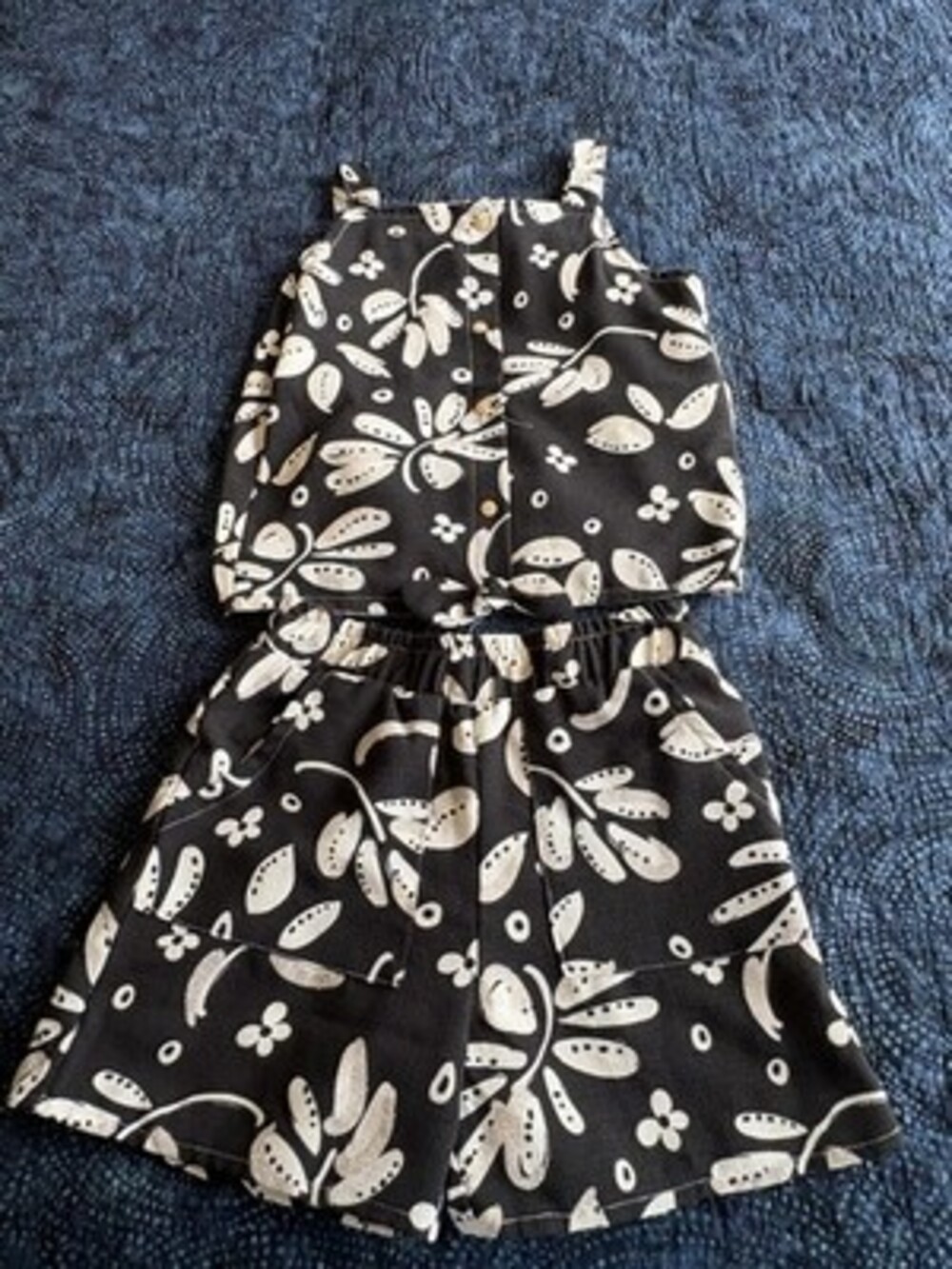 Rachel Zoe Girls Black & White Floral Romper 6X Sleeveless Lined Elastic